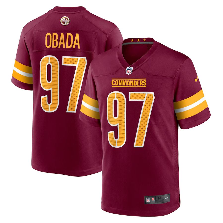 Men Washington Commanders 97 Efe Obada Nike Burgundy Game NFL Jersey